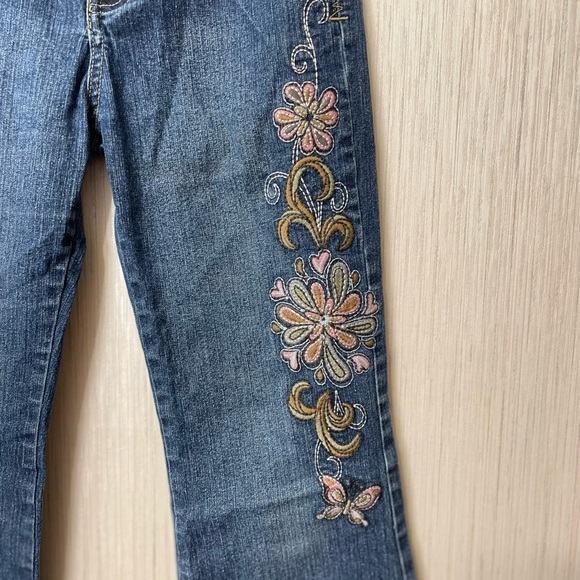 Route 66 Girls Embroidered Butterfly Flare Jeans Size 12 Y2K Vintage - Picture 4 of 6